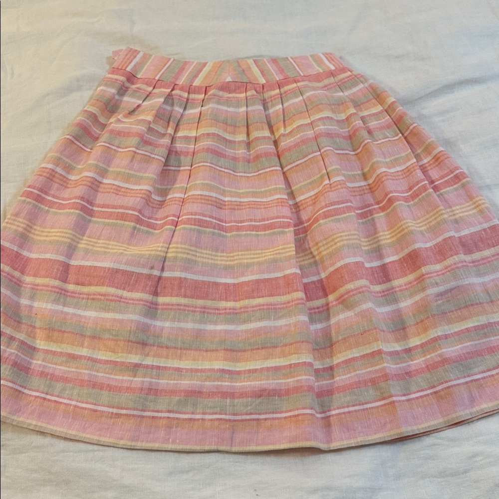 Perfect pink and peach Brooks Brothers linen skirt, womens size 2 - Picture 4 of 11